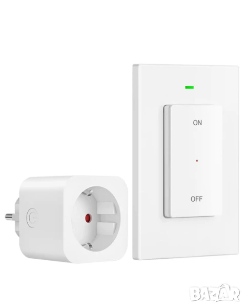 Радио контакт със стенен превключвател вкл/изкл. обхват 30м, снимка 1