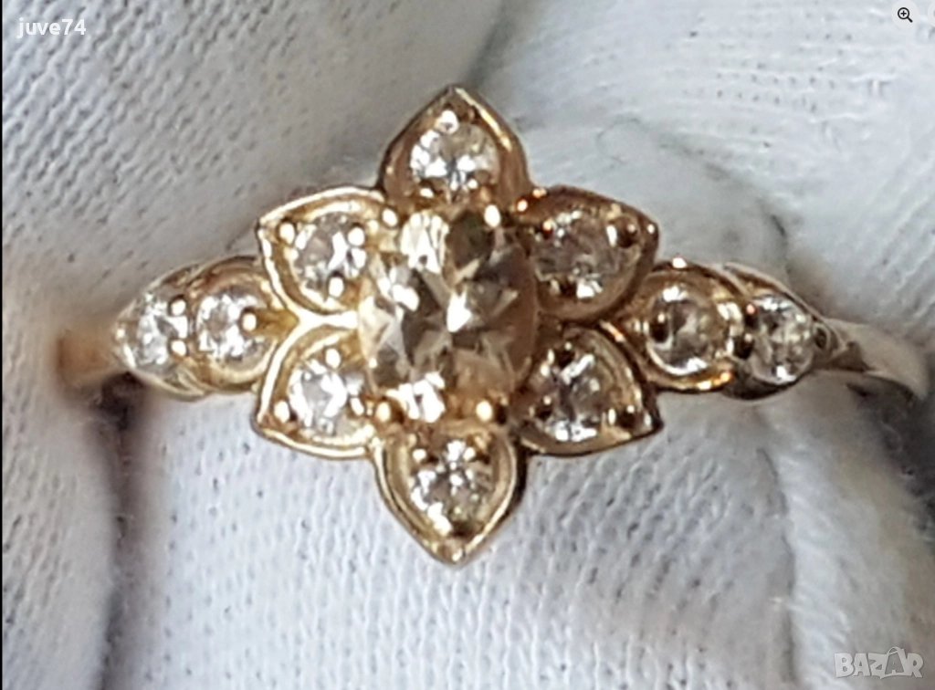 СРЕБЪРЕН ПРЪСТЕН С ИМПЕРАТОРСКИ ТОПАЗ (БРАЗИЛИЯ), снимка 1