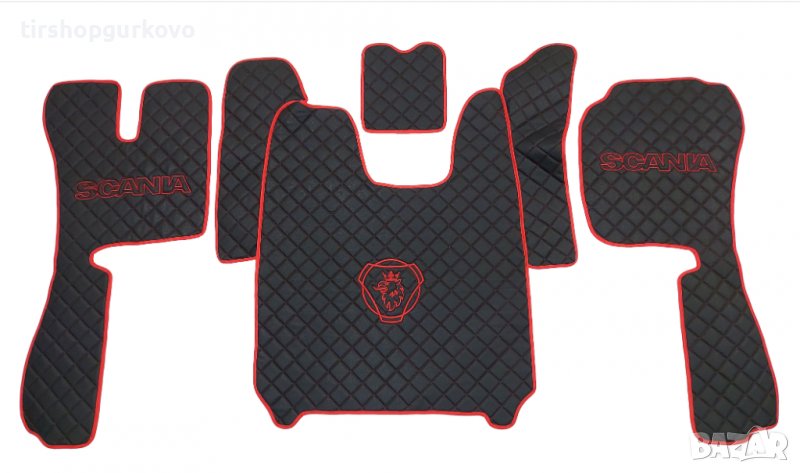 Кожени стелки за SCANIA R 2010-2016 година с три бродирани лога, снимка 1
