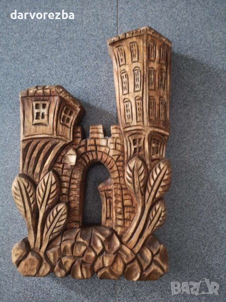 Дърворезба  ПЛОВДИВ   40/30 см, снимка 1