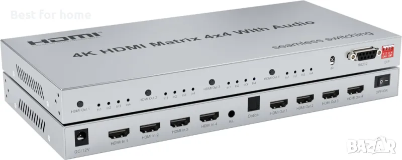 4K HDMI матрица 4x4-четири входа и четири изхода XYKJOBC, снимка 1
