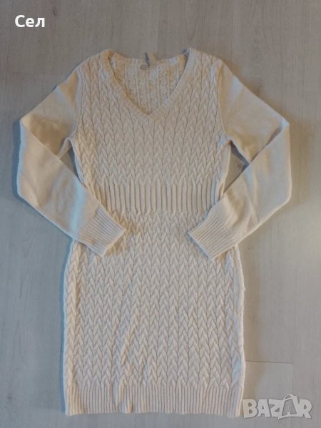 Зимна бяла  рокля М, снимка 1