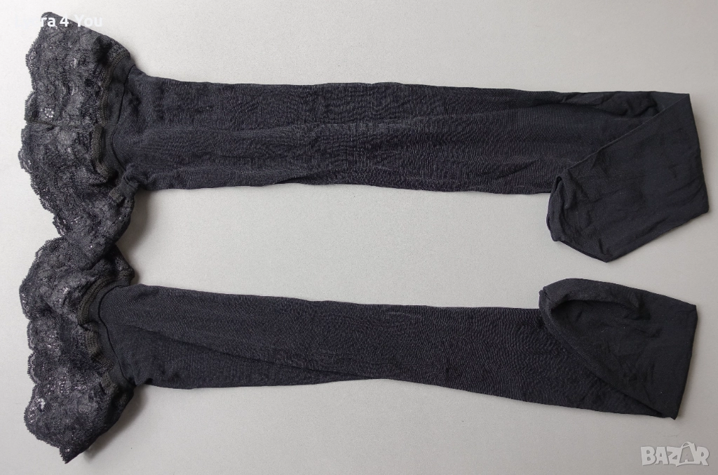 S черни чорапи със силикон, снимка 1