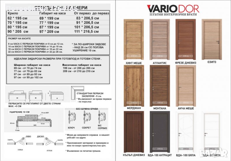 Интериорни турски врати плътни с HDF пълнеж, снимка 1