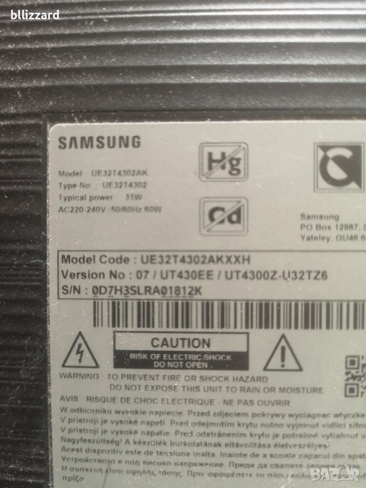 SAMSUNG UE32T4302AKXXH, НА ЧАСТИ, снимка 1