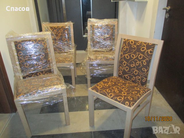 Четири нови стилни трапезни стола от масив, снимка 2 - Столове - 30743617