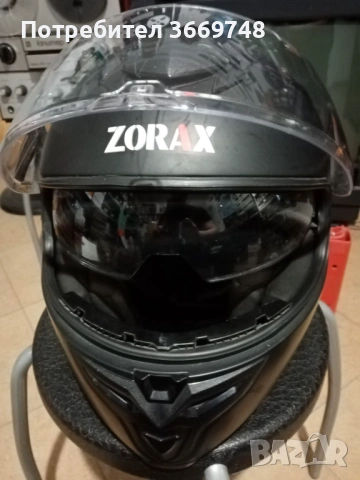 Продава се запазена модуларна мото каска ZORAX, снимка 4 - Спортна екипировка - 54218979