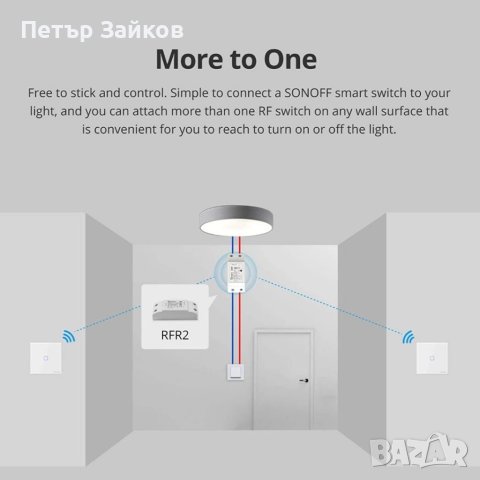 Бутон 86 тип стенна плоча Sticky 433MHz безжично RF дистанционно управление, снимка 2 - Друга електроника - 40305677