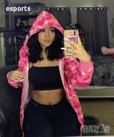 Суичър (блуза с качулка) Bape A Bathing Ape Pink Camo M L XL 2XL розов, снимка 10 - Суичъри - 36744454