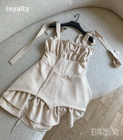 Бежова дамска рокля , снимка 6 - Рокли - 50413953