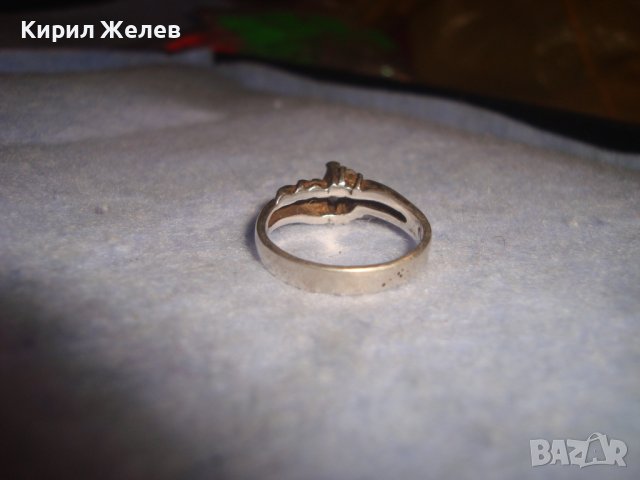 СТАР СРЕБЪРЕН СКЪПОЦЕНЕН АРТ ДЕКО ПРЪСТЕН с ПРЕКРАСЕН ФАСЕТИРАН ЦИРКОН 27276, снимка 4 - Антикварни и старинни предмети - 36846668