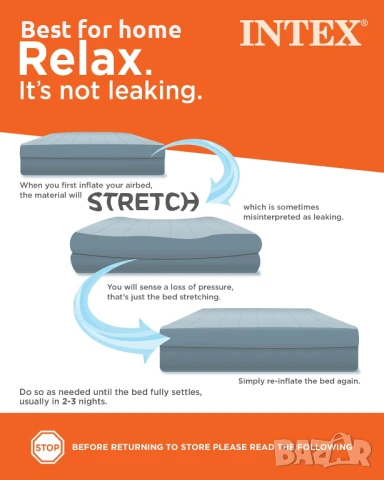 Intex 64757E Dura-Beam Standard Пухен надуваем матрак, снимка 4 - Матраци - 50621919
