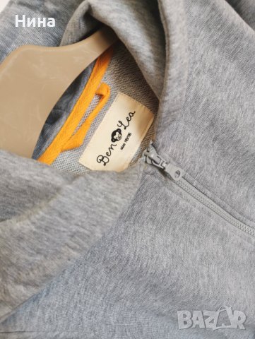 Суичър в сиво с качулка и цип , снимка 2 - Детски анцузи и суичери - 39524933
