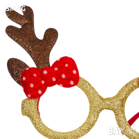Коледни очила с еленски рога и червени панделки_1196929, снимка 3 - Други - 52731388