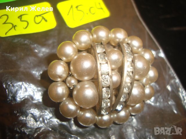 ПЕРЛЕНА ВИНТИДЖ РЕТРО АРТ-ДЕКО БРОШКА с КРИСТАЛЧЕТА 41123, снимка 6 - Други - 30568787