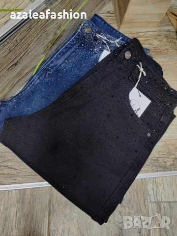 Дамски дънки мом фит с камъни, снимка 9 - Дънки - 52671012