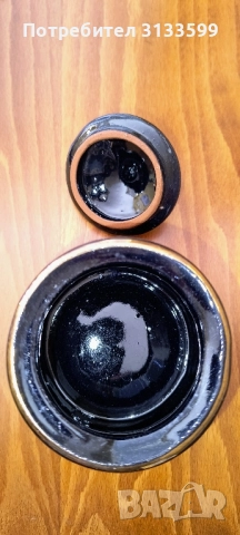 Керамична ЗАХАРНИЦА; Две стъклени канички, снимка 3 - Колекции - 51697976