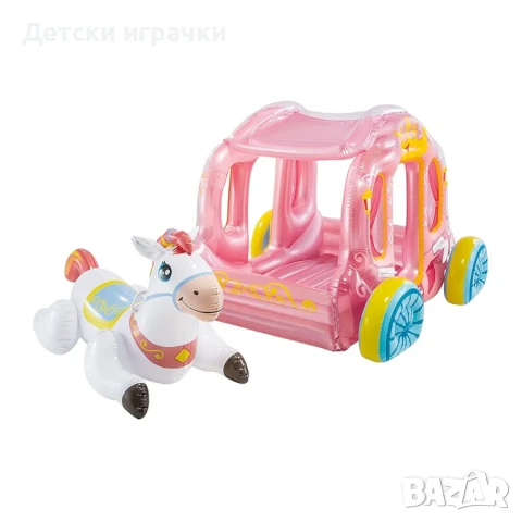Надуваема играчка 2в1 каляска за принцеси INTEX, 145 x 135 x 104 см, снимка 6 - Надуваеми играчки - 51107767