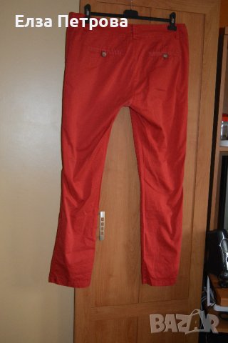 Пролетно - есенен памучен червен панталон, снимка 2 - Панталони - 42306105