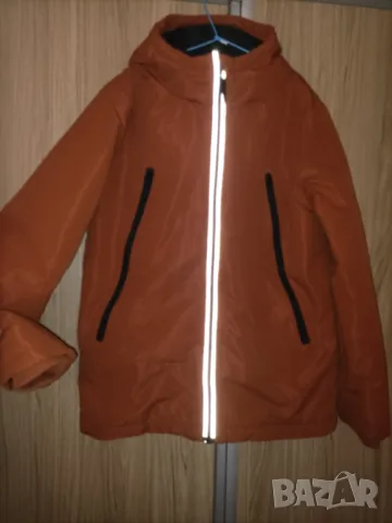 Детско зимно яке с качулка, джобове и светлоотразители 