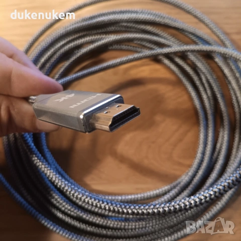 Mini HDMI към HDMI кабел 3 м – 4K@60Hz, найлонова оплетка, снимка 5 - Кабели и адаптери - 53241353