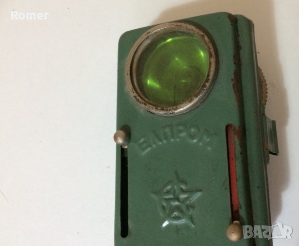 Старо фенерче с цветни филтри Елпром и стара батерия Никопол, снимка 5 - Антикварни и старинни предмети - 31178298