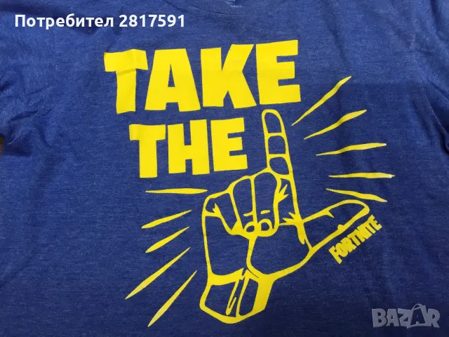 Оригинална детска тениска на Fortnite, синя с жълта щампа, размер М, снимка 5 - Детски тениски и потници - 47485867