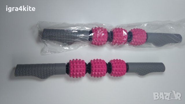 ГОЛЕМИ 2в1 Фоумролер + масажен стик 45x14 Foam roller, снимка 6 - Йога - 40841865