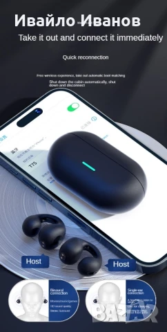 Блутут клипс слушалки, снимка 12 - Bluetooth слушалки - 51078847