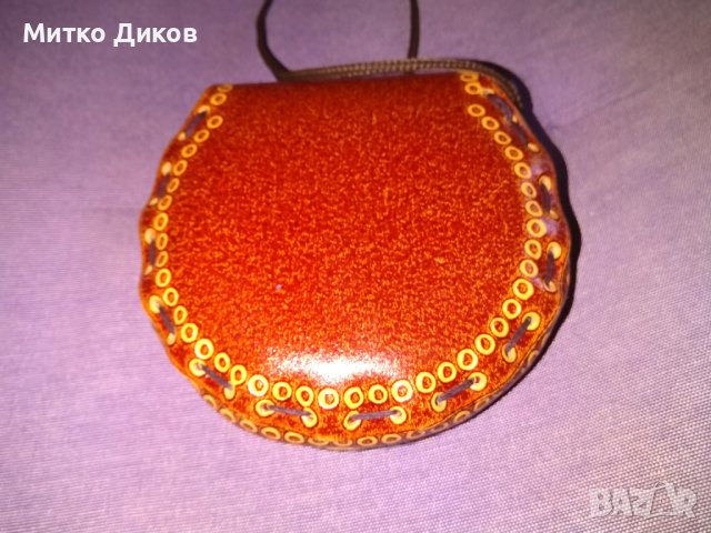 Чанта за врата Сантияго естествена кожа 120х115х25мм нова, снимка 4 - Чанти - 38169720