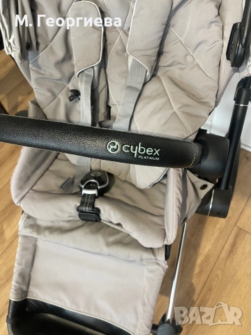 Cybex Priam 3 Platinum Taupe 3 в 1 с черно шаси + кош, дъждобран и подаръци, снимка 7 - Детски колички - 54313550