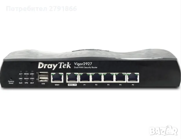DrayTek Vigor V2927 Ethernet 1 Gb двоен WAN рутер, 5+1 GbE LAN порта с VLAN, защитна стена и VPN, снимка 4 - Рутери - 50194355