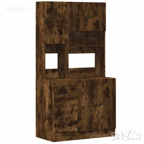 vidaXL Кухненски шкаф, опушен дъб, 95x50x180 см, инженерно дърво（SKU: 327653）
