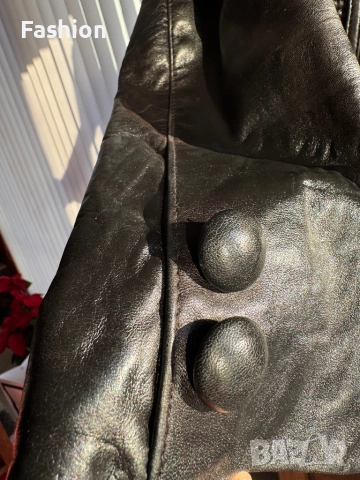 Кожено яке с колан, снимка 6 - Якета - 52814460