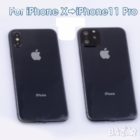 Протектор за камера за iPhone X XS с визия на 11 Pro / черен, бял, снимка 2 - Фолия, протектори - 31507390