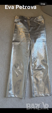 Кожен панталон сив  питон принт 27 S, снимка 9 - Панталони - 54341569