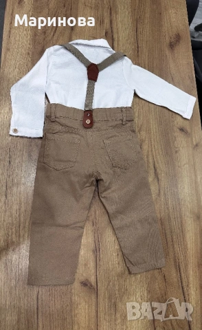 Бежов комплект за момче 86-18м, снимка 2 - Комплекти за бебе - 53124492