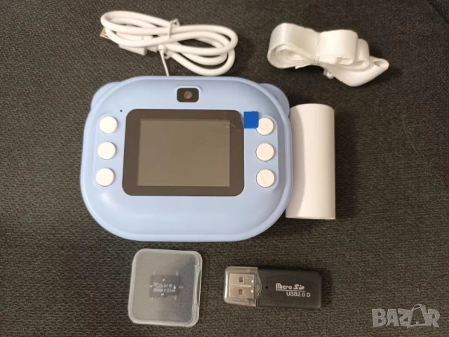 Детски фотоапарат с принтер 32BG,камера с незабавно отпечатване, снимка 4 - Електрически играчки - 46862080