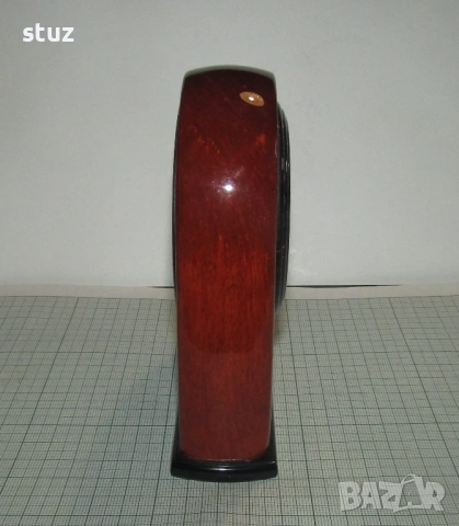 Настолен часовник, масивно дърво, лак, стъкло, снимка 5 - Антикварни и старинни предмети - 54154302