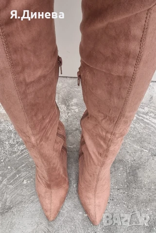 Дамски велурени ботуши, снимка 4 - Дамски ботуши - 50794727