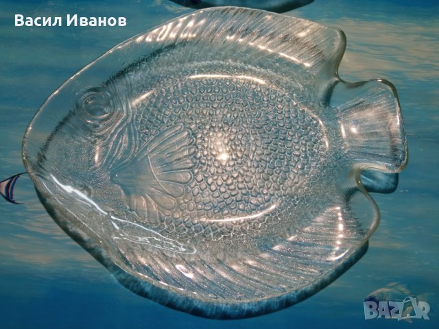 Стъклени плата с форма на риба, снимка 2 - Прибори за хранене, готвене и сервиране - 36675868