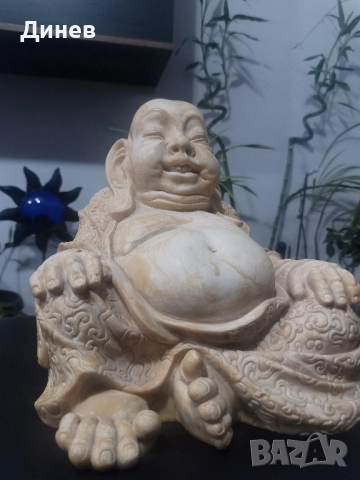 Смеещия се Буда композитен материал с добавен каменен прах, снимка 9 - Статуетки - 51695005