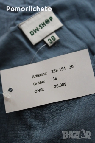 Нова памучна рокля в синьо с етикет на немска марка DW, снимка 5 - Рокли - 54127159