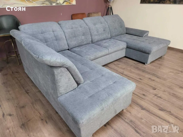 ПРОМОЦИЯ!!! Светло сив П - образен ъглов диван Nixon с функция сън, снимка 8 - Дивани и мека мебел - 52829776