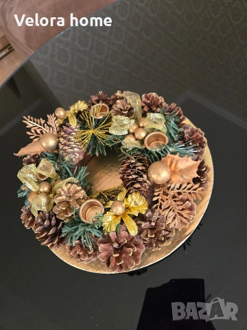 Венец/ свещник РЪЧНА ИЗРАБОТКА, снимка 3 - Декорация за дома - 52920417