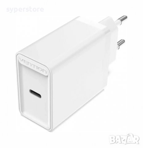 Зарядно за телефон, таблет и др. USB Type C изход 20W Vention FADW0-EU QC3.0 + PD Без кабел Бяло, снимка 1 - Друга електроника - 38288113