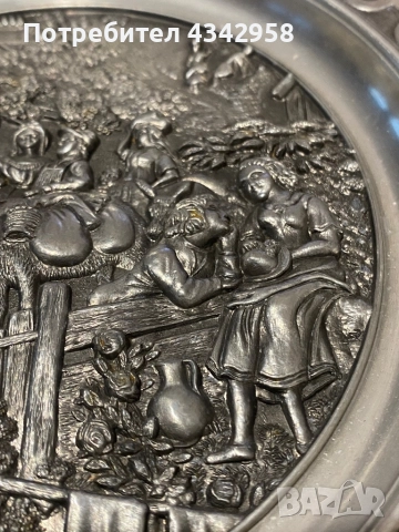 SKS ZINN.95 % (1970 г.) Калена чиния за стена., снимка 7 - Антикварни и старинни предмети - 52892666