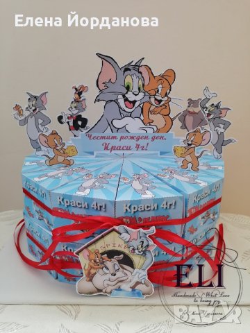 Картонена торта Том и Джери, снимка 2 - Други - 44489545
