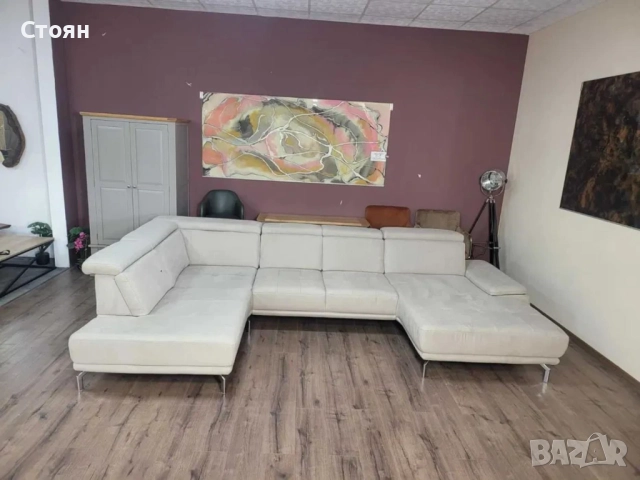 ПРОМОЦИЯ!!! Бежов П - образен ъглов диван ZE-EM20021