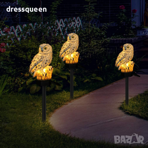 3950 Соларна лампа с формата на Сова, снимка 3 - Соларни лампи - 44566641